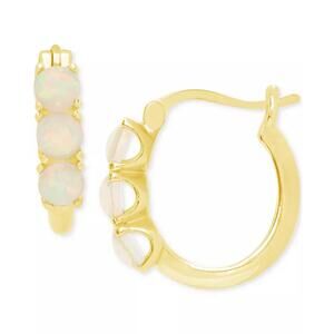 Lab-grown Opal Huggie Hoop Earrings (7/8 ct. t.w.)